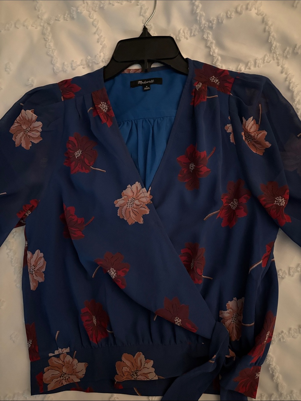Madwell Navy Floral Wrap Blouse